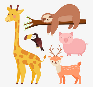 其他-可爱小动物彩色插画素材图片